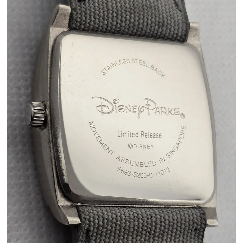 Unisex Disney Parks Mickey Mouse Limited Edition Gray Fabric Band Watch 04